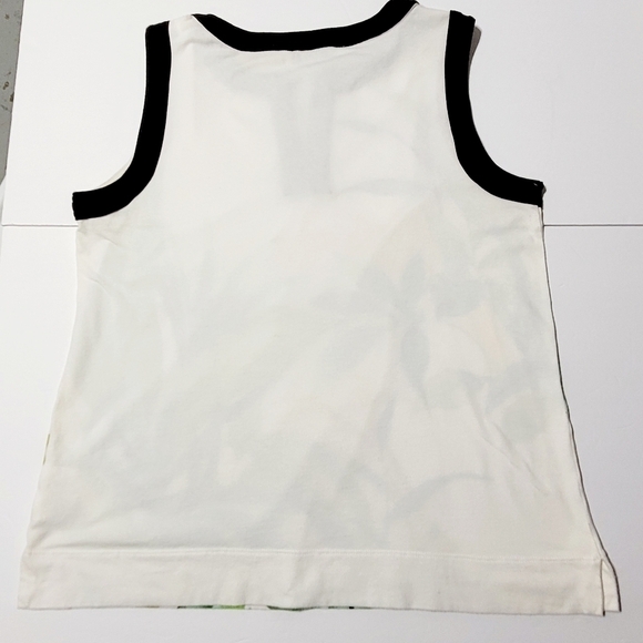 Jones New York Sport White with Green Leaf Design and Black Beads (Petite L) - Picture 3 of 6